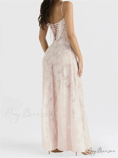 Sexy Women Sleeveless Spaghetti Strap Sling Lace Floral Backless Criss-cross Tie-up Summer Vestidos