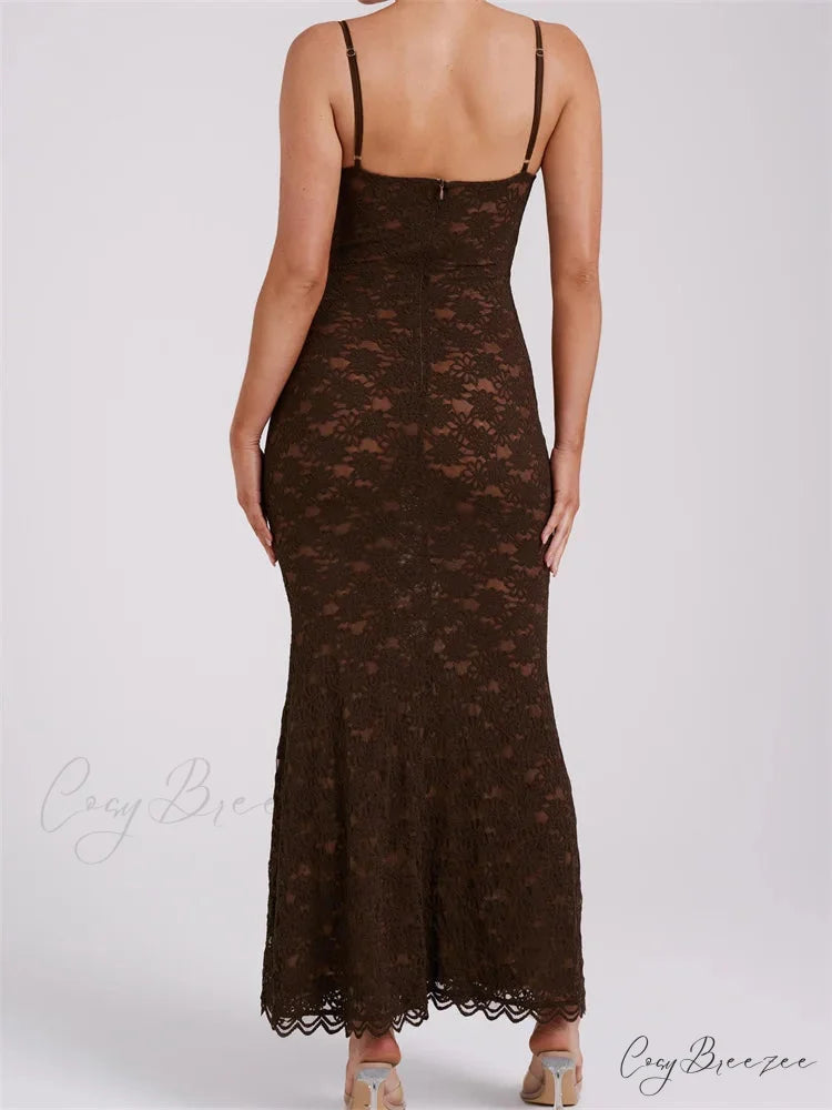 Sexy Women Summer Sleeveless Strap Backless V Neck Lace Floral Evening Party Female Vestidos