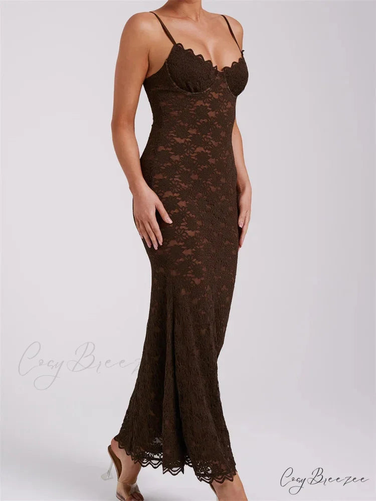 Sexy Women Summer Sleeveless Strap Backless V Neck Lace Floral Evening Party Female Vestidos