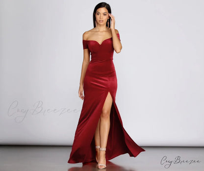 Shania Formal Stylish Velvet Sweetheart Dress RED / 1