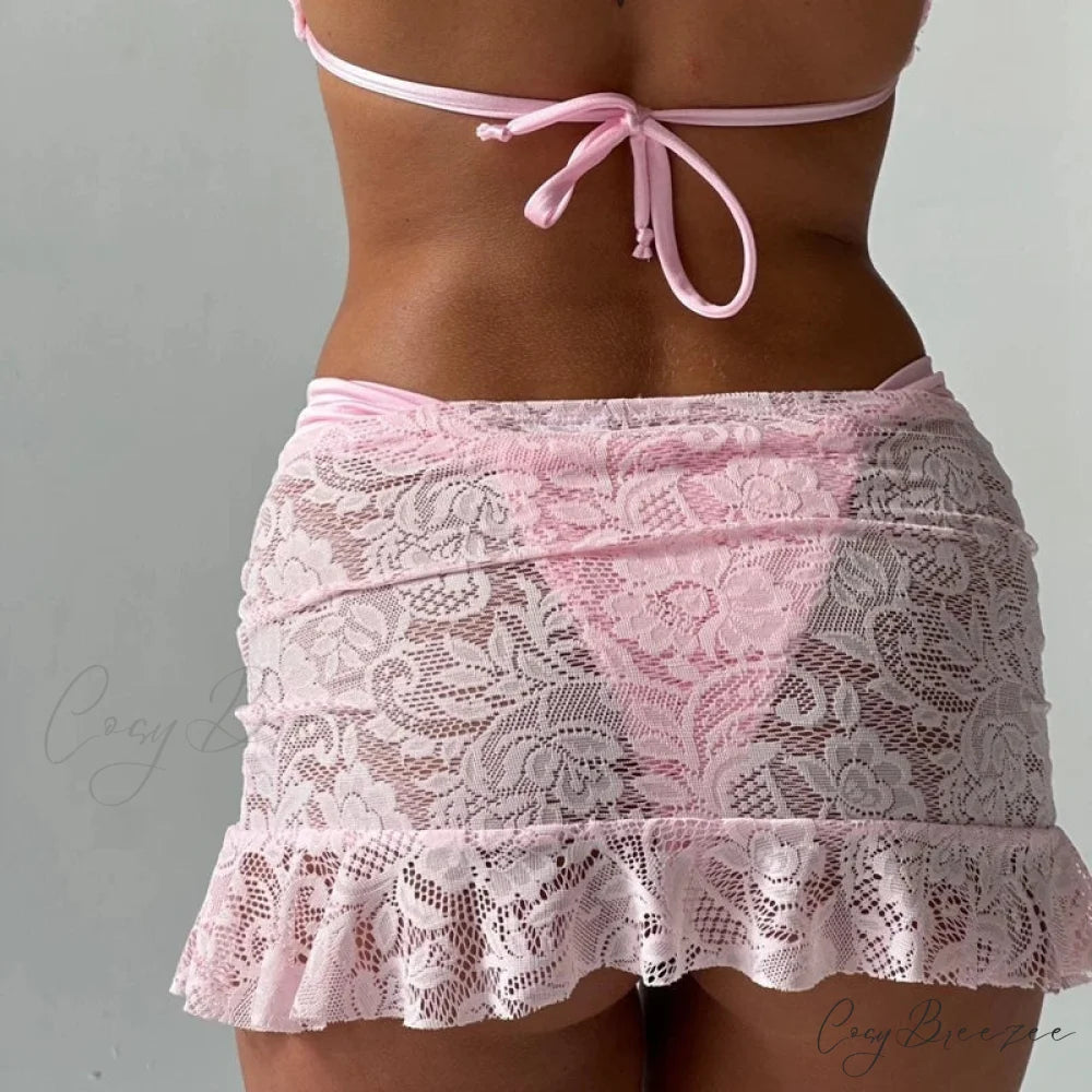 Sheer Mesh Frill Micro Skirt skirts-250223
