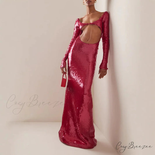 Sheer Panel Beaded Slit Prom Dress promdress-250223