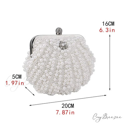 Shell Pearl Beaded Evening Clutch clutchbag-250126