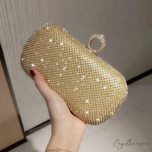 Shiny Diamonds Luxury Evening Clutch Bag Gold clutchbag-250126