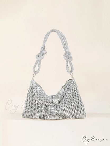 Shiny Rhinestones Elegant Wedding Clutch SILVER clutchbag-250126