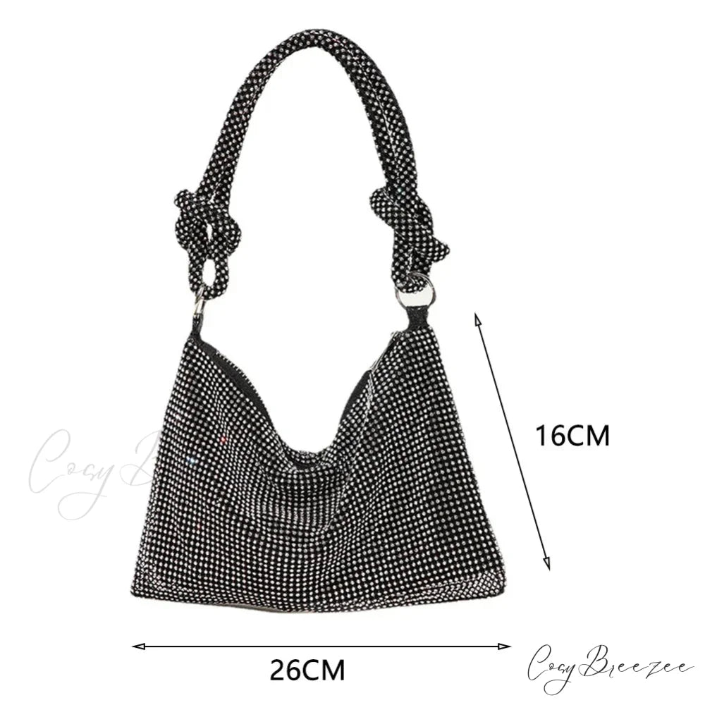 Shiny Rhinestones Evening Clutch Women Sparkly Party Wedding Handbag Black5 clutchbag-250126