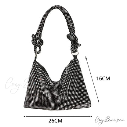 Shiny Rhinestones Evening Clutch Women Sparkly Party Wedding Handbag Black5 clutchbag-250126