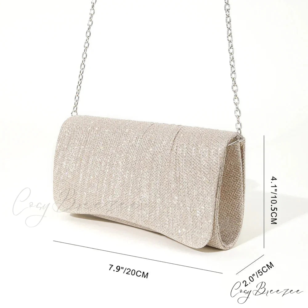 Shiny Rhinestones Evening Clutch Women Sparkly Party Wedding Handbag champagne clutchbag-250126