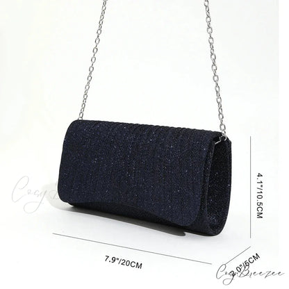 Shiny Rhinestones Evening Clutch Women Sparkly Party Wedding Handbag Dark Blue clutchbag-250126