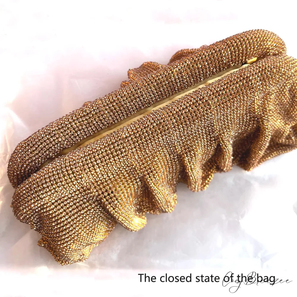 Shiny Rhinestones Handmade Evening Clutch wristlet-250126