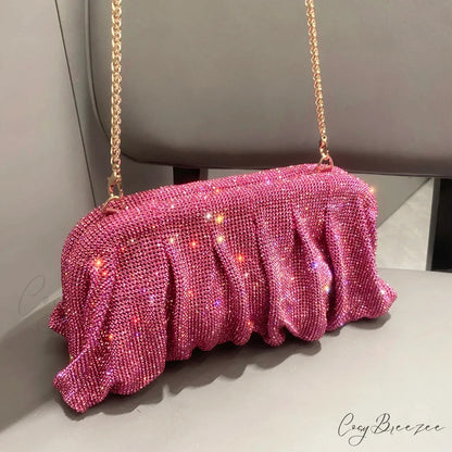 Shiny Rhinestones Handmade Evening Clutch wristlet-250126