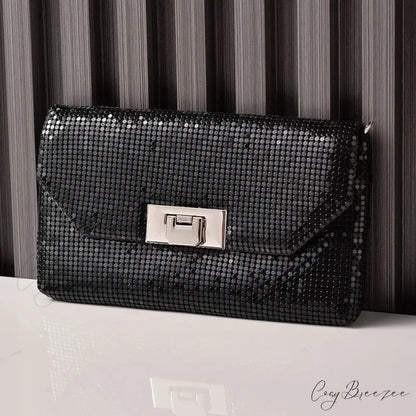 Shiny Sequins Evening Clutch Wristlet 22cm / Black wristlet-250126