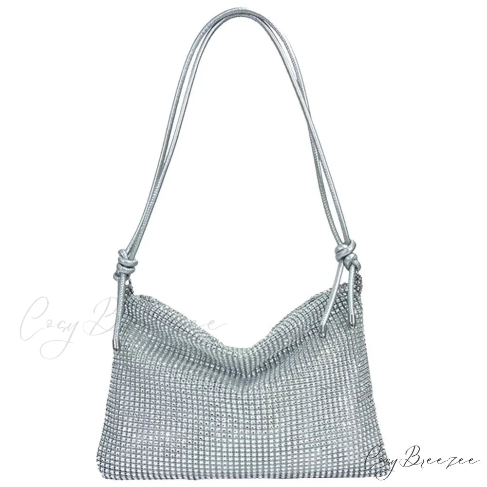 Shiny Shoulder Chain Satchel Wedding Clutch Silver5 clutchbag-250126