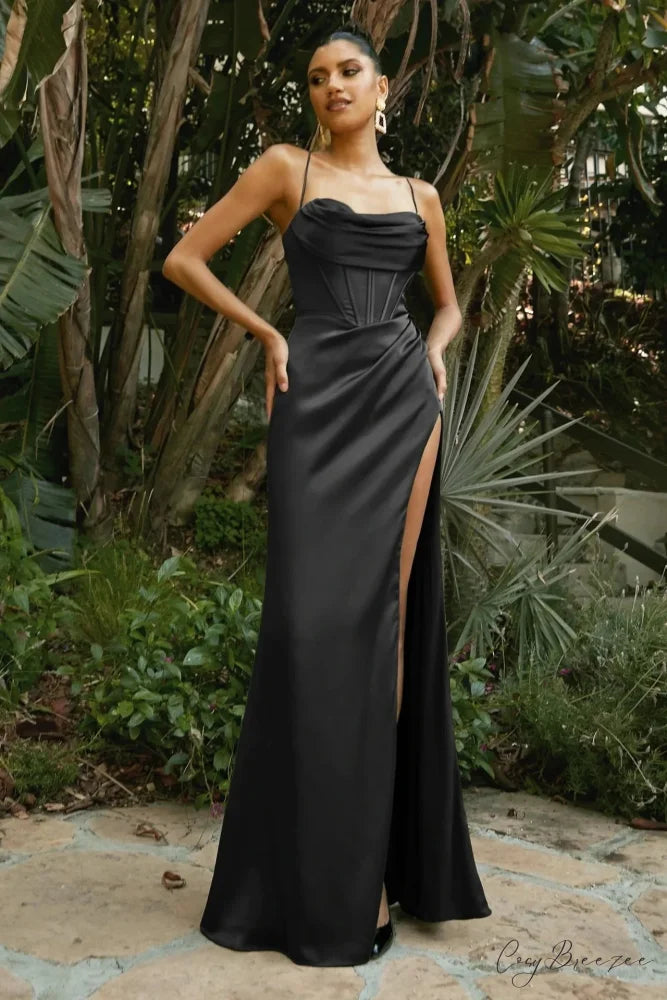 Shoulder Bandage Top Skirt Co-ords Maxi Dress Black / S