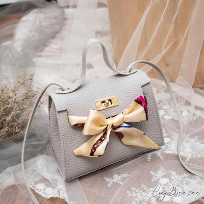 Silk Scarf Designer Small Shoulder Handbag Grey handbag-250126