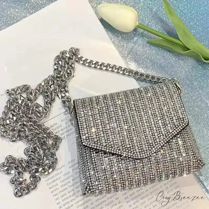 Silver Chic PU Leather Crossbody Bag Silver handbag-250126