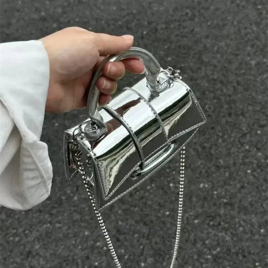 Silver Chic PU Leather Crossbody Bag handbag-250126