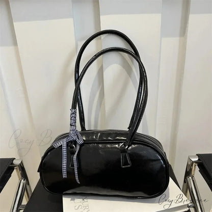 Silver Pillow Crossbody Bag Black (free Ribbon) shoulder-250126