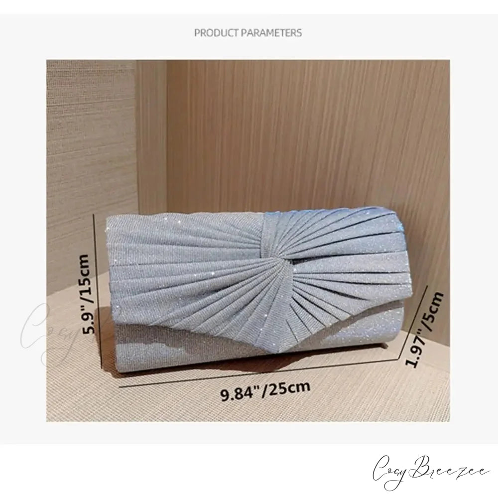 Silvery Sequin Shoulder Party Clutch Bag SILVER clutchbag-250126