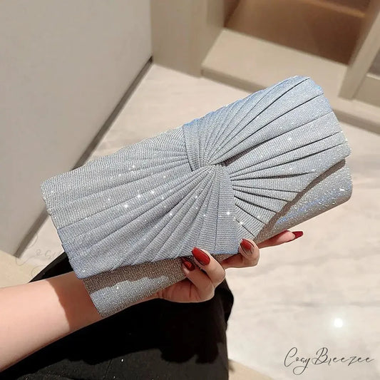 Silvery Sequin Shoulder Party Clutch Bag SILVER clutchbag-250126