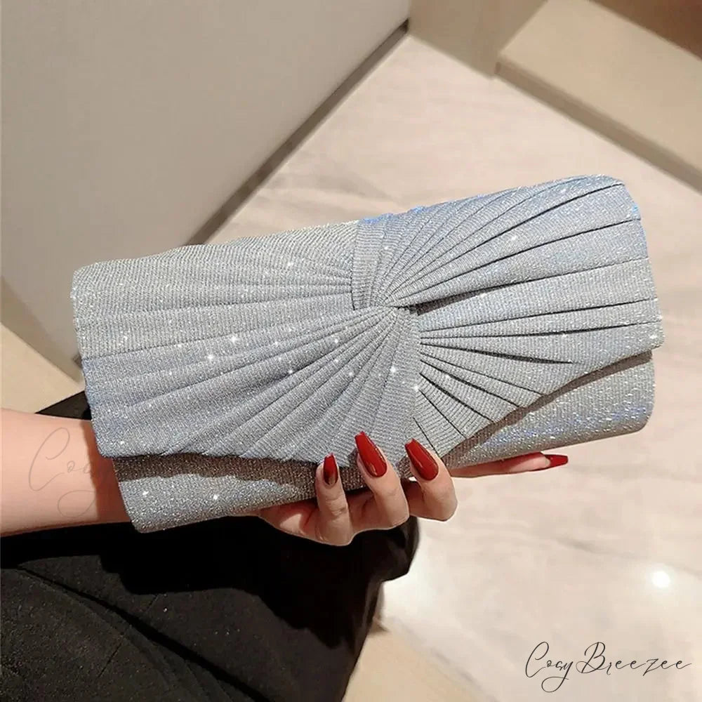 Silvery Sequin Shoulder Party Clutch Bag SILVER clutchbag-250126