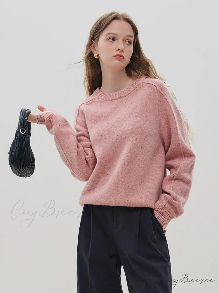 Simple Colorful Dot Wool Pullover Sweater Pink / S swraters-241228