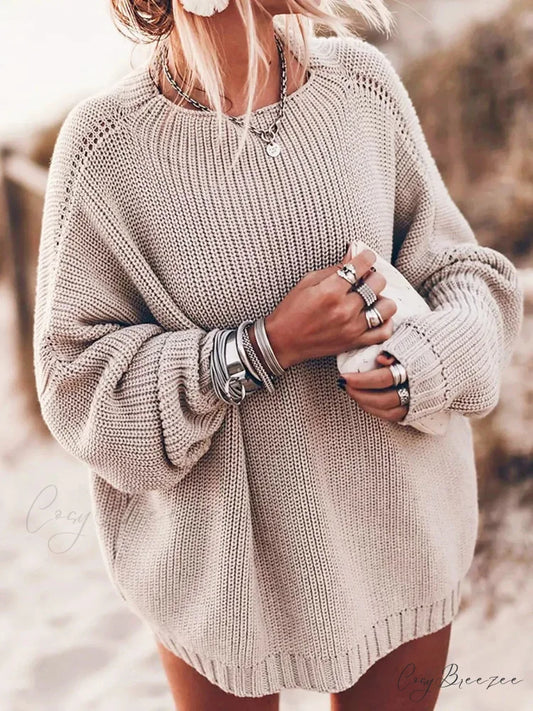 Simple Knit Stretch Winter Sweater khaki / S swraters-241228