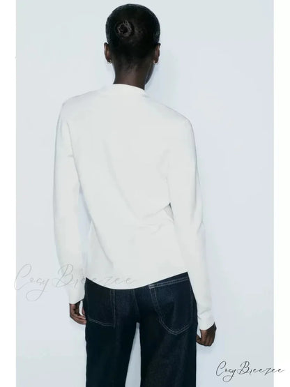 Simple Polo Collar Full Sleeve Cardigan cardigans-241228
