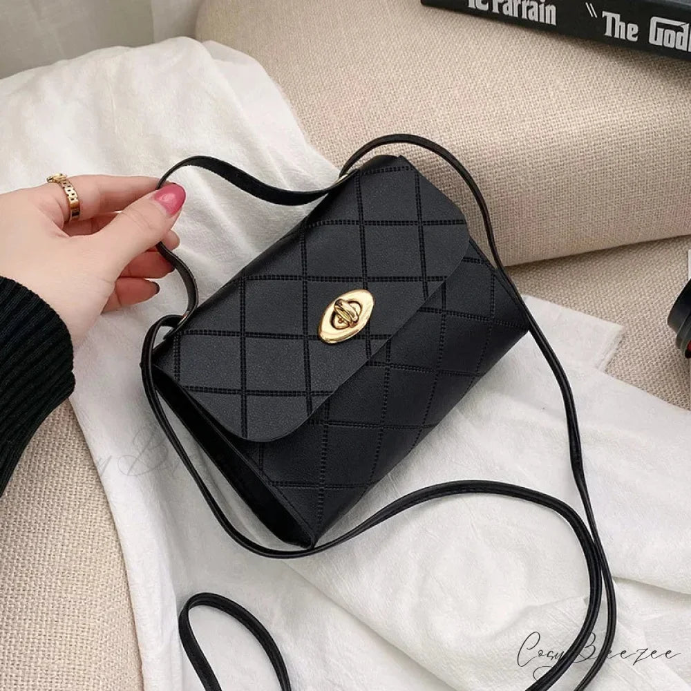 Simple PU Leather Mobile Coin Crossbody Bag handbag-250126