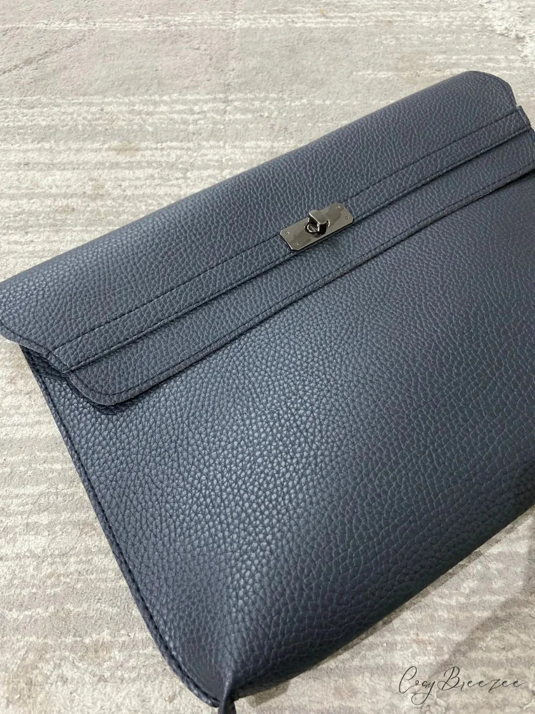 Simple Red PU Leather Envelope 330X30X230mm / Black clutchbag-250126