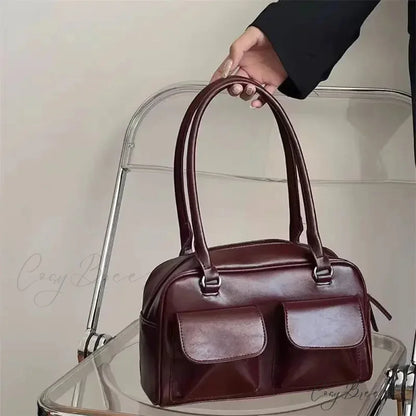 Simple Vintage Business PU Bag shoulder-250126