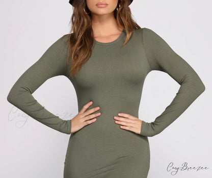 Simply Perfect Stylish Knit Mini Dress