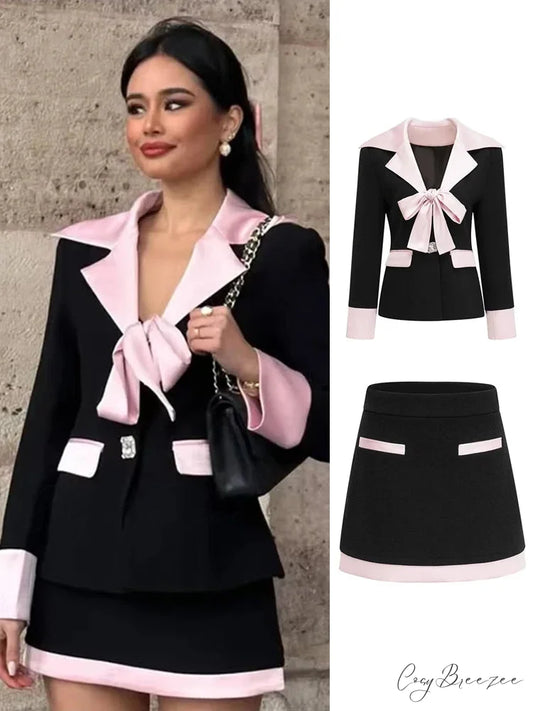 Single Closure Midi Skirt Formal Two Piece Set officetwopieceset-250223