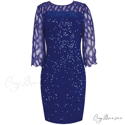 Size Elegant Evening Outfits Sequin Party Women Wedding Plus Bodycon - Warm-Season 4XL Gown - for Green Gown 5XL
