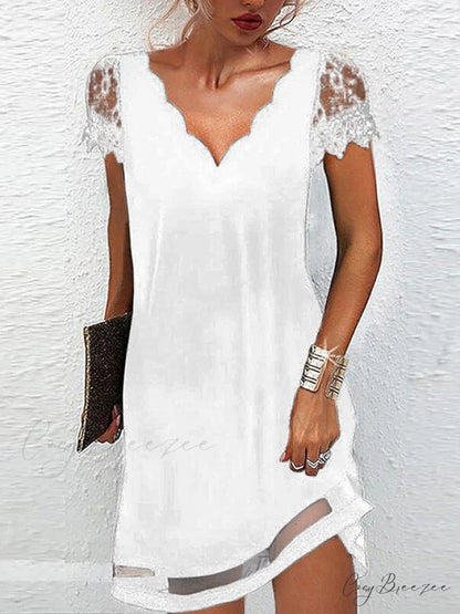 Sizes for A-Line - and Sleeves 2024 Spring/Summer Gown Brief Collection in Lace Available - Black Mini Women Elegant