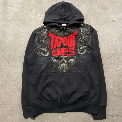 Skull Graphic Zipper Hoodie black 7 / S hoodies-241228