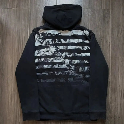 Skull Patchwork Zipper Hoodie hoodies-241228