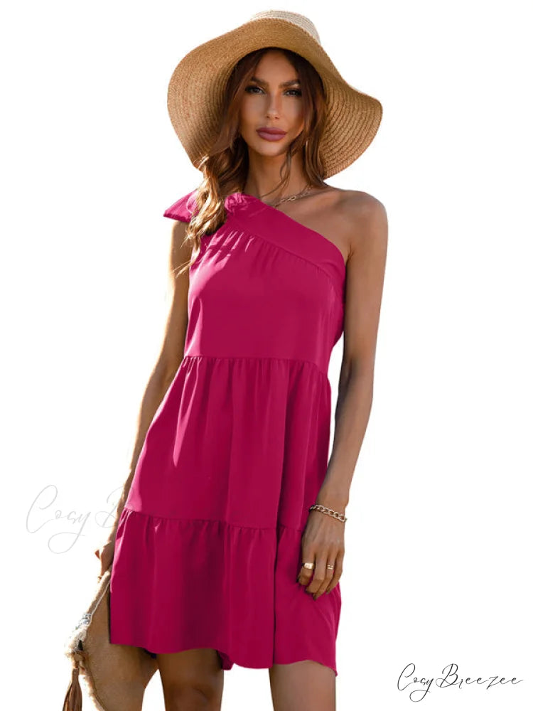 slant Women’s Ruffle neck solid Dress