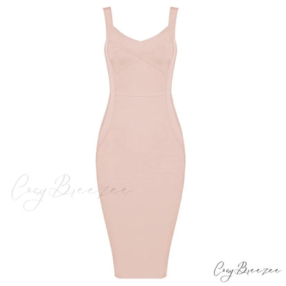 Sleeveless Rayon Bodycon Party Dress Khaki / S