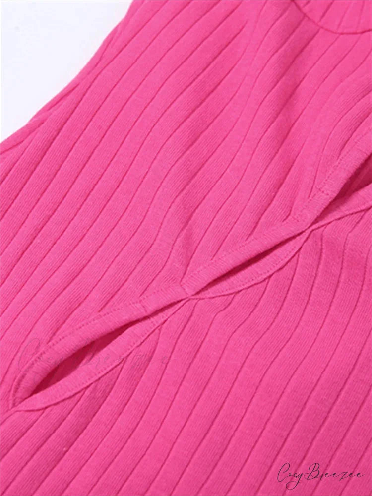 Sleeveless Strap Low Cut Sexy Women New Hollow Out Side Split Summer Beach Female Vestidos