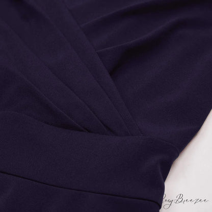 Sleeveless Wrap V-Neck A-line Bridesmaid Cocktail Party Dress for Women