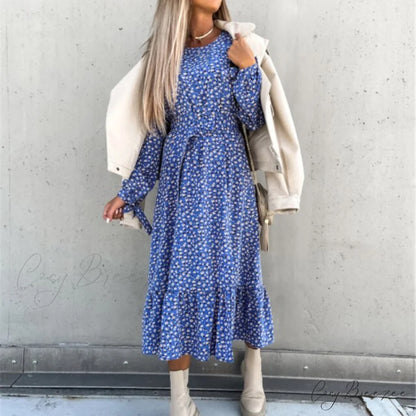 Slim Autumn Gown Party Elegant - Side - Neck Slit Flowered Women’s Design Arm Fit V Long Elastic Spring Waist Vestidos