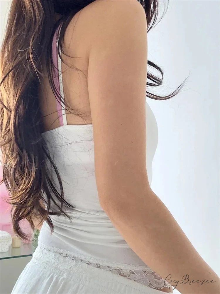 Slim Backless 3D Bow Ruched V-neck Crop Top croptop-250126