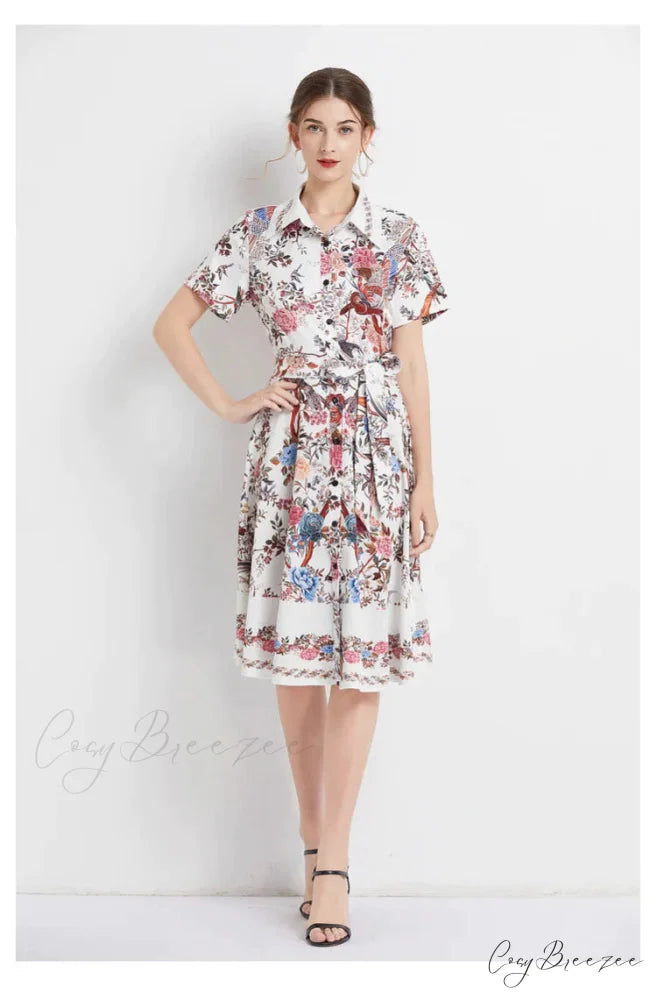 Slim-Fit Short-Sleeved Dress M / red