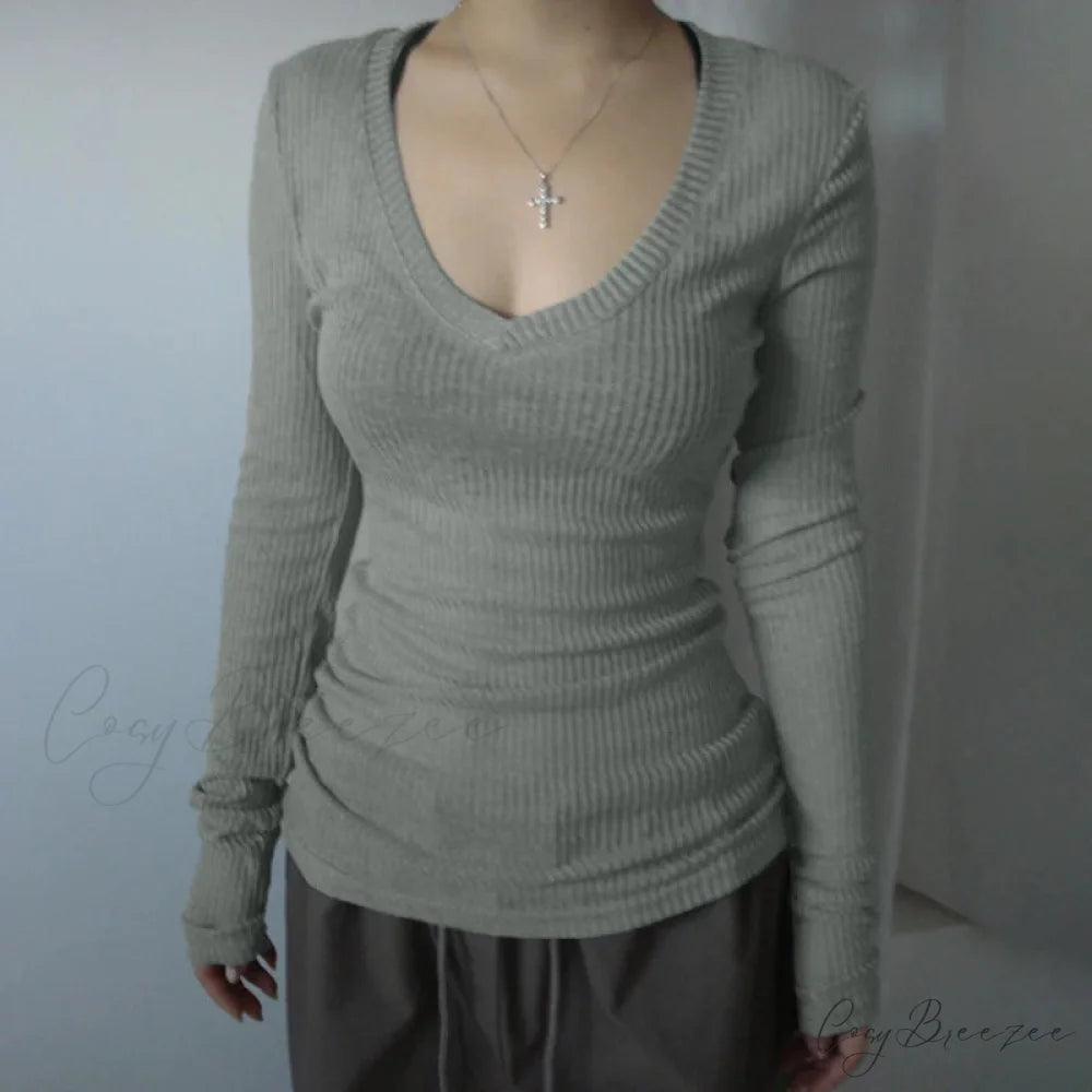 Slim-fitting Crop Top knittop-250126