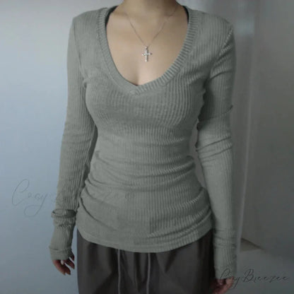 Slim-fitting Crop Top knittop-250126