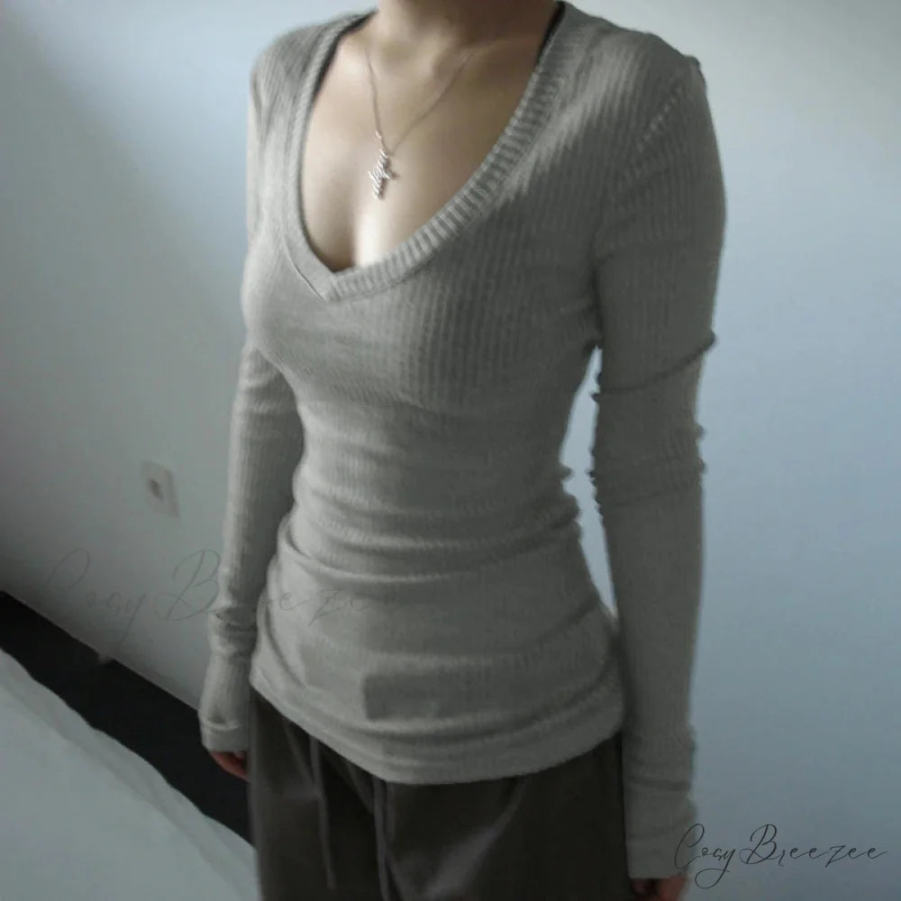 Slim-fitting Crop Top knittop-250126