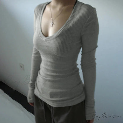 Slim-fitting Crop Top knittop-250126