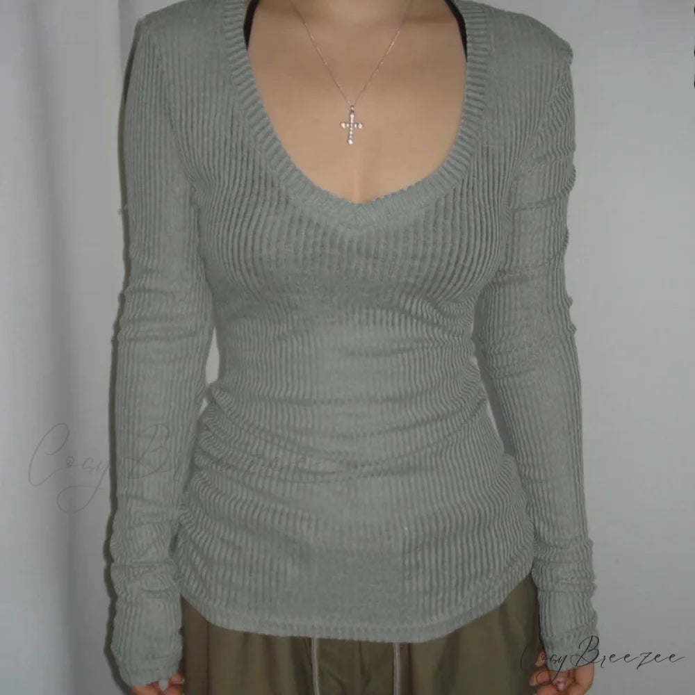 Slim-fitting Crop Top knittop-250126