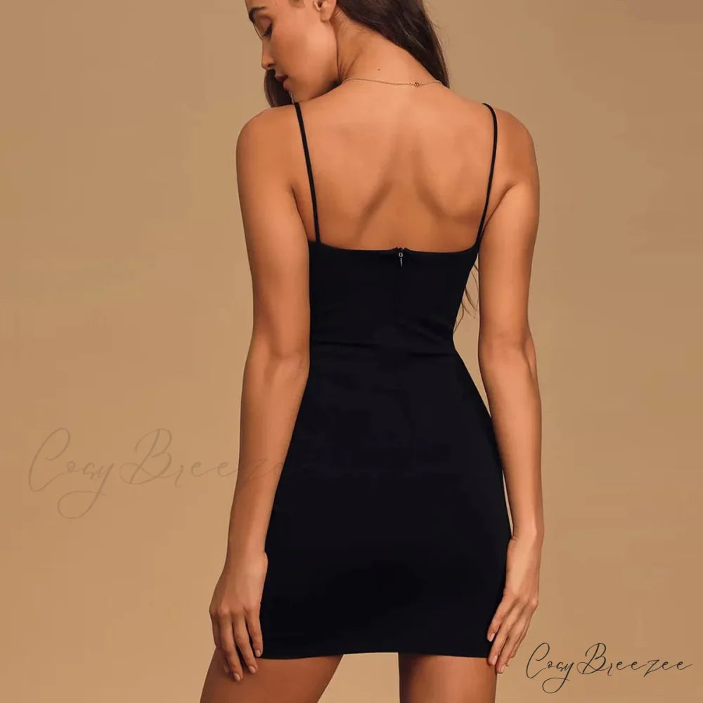 Slim Spaghetti Strap Mini Dress minidress-250223